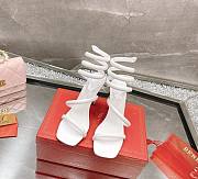 Kitlife Rene Caovilla Margot Embellished High-heeled Sandals White - 5
