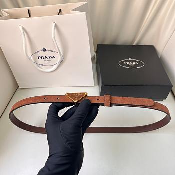 Kitlife Prada Suede Leather Belt Brown 1.5cm