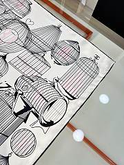 Kitlife Chanel 25S Birdcage Silk Scarf White 90x90cm - 3
