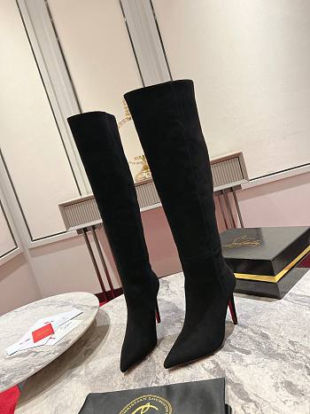Kitlife Christian Louboutin Kate Kate Botta Boots Black Suede Calfskin