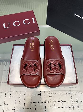 Kitlife Gucci Interlocking Double G Slippers Red
