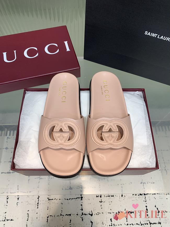 Kitlife Gucci Interlocking Double G Slippers Light Pink - 1