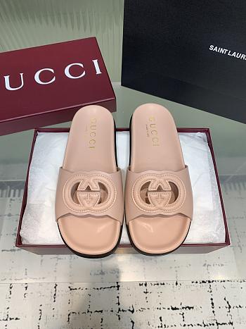 Kitlife Gucci Interlocking Double G Slippers Light Pink