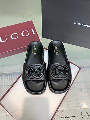 Kitlife Gucci Interlocking Double G Slippers Black - 1