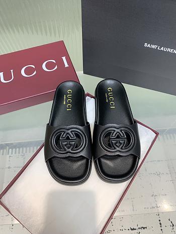 Kitlife Gucci Interlocking Double G Slippers Black