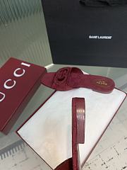 Kitlife Gucci GG Hollow Square Toe Flat Slippers Red - 6