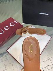 Kitlife Gucci GG Hollow Square Toe Flat Slippers Brown & Beige - 4
