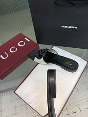 Kitlife Gucci GG Hollow Square Toe Flat Slippers Black & Beige - 5