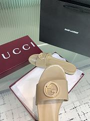Kitlife Gucci Interlocking Round Buckle Slippers Beige - 4