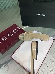 Kitlife Gucci Interlocking Round Buckle Slippers Beige - 5