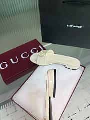 Kitlife Gucci Interlocking Round Buckle Slippers White - 4