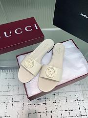 Kitlife Gucci Interlocking Round Buckle Slippers White - 3