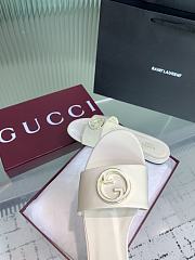 Kitlife Gucci Interlocking Round Buckle Slippers White - 2