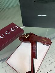 Kitlife Gucci Interlocking Round Buckle Slippers Red - 4