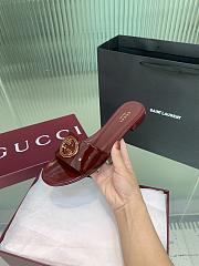 Kitlife Gucci Interlocking Round Buckle Slippers Red - 2