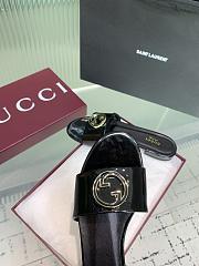 Kitlife Gucci Interlocking Round Buckle Slippers Black - 6