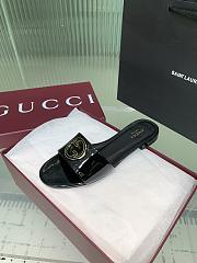 Kitlife Gucci Interlocking Round Buckle Slippers Black - 5