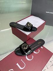 Kitlife Gucci Interlocking Round Buckle Slippers Black - 2