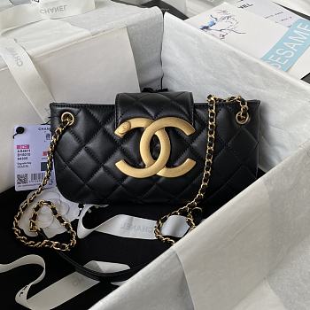 Kitlife Chanel Metal Big Logo Bag Black AS4611 11.5×24×4.5cm