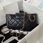 Kitlife Chanel Metal Big Logo Bag Black AS4611 11.5×24×4.5cm - 5