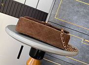 Kitlife Chanel Classic Flap Bag Brown Suede Leather 25cm - 2