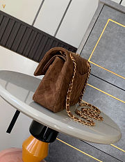 Kitlife Chanel Classic Flap Bag Brown Suede Leather 25cm - 5