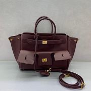Kitlife Balenciaga Bel Air Carry All Bag in Dark Burgundy 30x10x24cm - 1