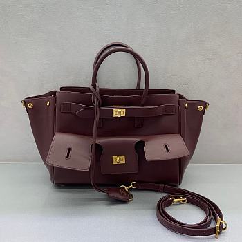 Kitlife Balenciaga Bel Air Carry All Bag in Dark Burgundy 30x10x24cm
