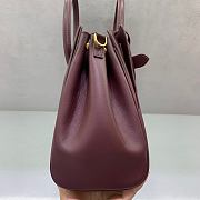 Kitlife Balenciaga Bel Air Carry All Bag in Dark Burgundy 30x10x24cm - 6