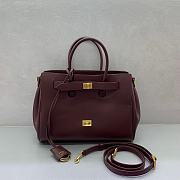 Kitlife Balenciaga Bel Air Carry All Bag in Dark Burgundy 30x10x24cm - 2