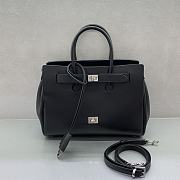 Kitlife Balenciaga Bel Air Carry All Bag in Black Silver Hardware 30x10x24cm - 3