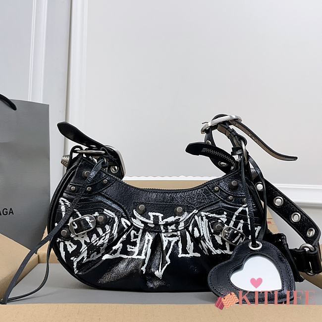 Kitlife Balenciaga Le Cagole DIY Metal Mini Shoulder Bag Black 26x16x10cm - 1
