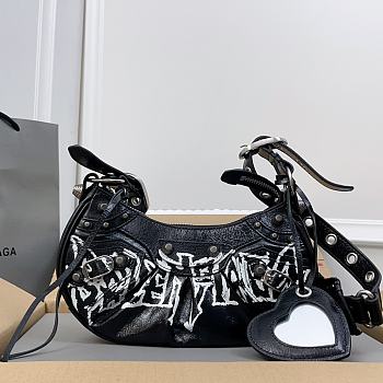 Kitlife Balenciaga Le Cagole DIY Metal Mini Shoulder Bag Black 26x16x10cm