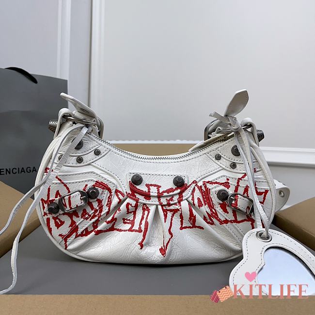 Kitlife Balenciaga Le Cagole DIY Metal Mini Shoulder Bag White 26x16x10cm - 1