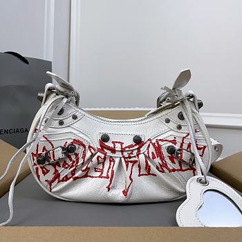 Kitlife Balenciaga Le Cagole DIY Metal Mini Shoulder Bag White 26x16x10cm