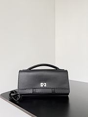Kitlife Balenciaga Bel Air Clutch Bag Black Silver Hardware 26.9x13.9x5.3cm - 1