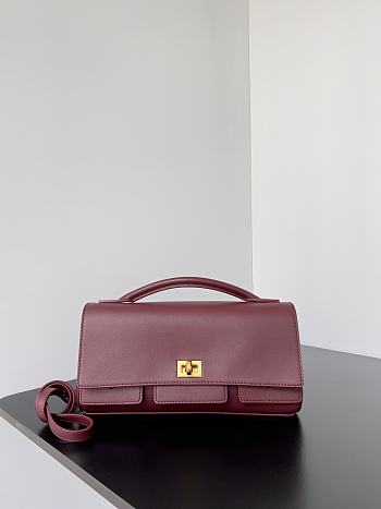 Kitlife Balenciaga Bel Air Clutch Bag Burgundy 26.9x13.9x5.3cm