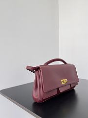 Kitlife Balenciaga Bel Air Clutch Bag Burgundy 26.9x13.9x5.3cm - 2