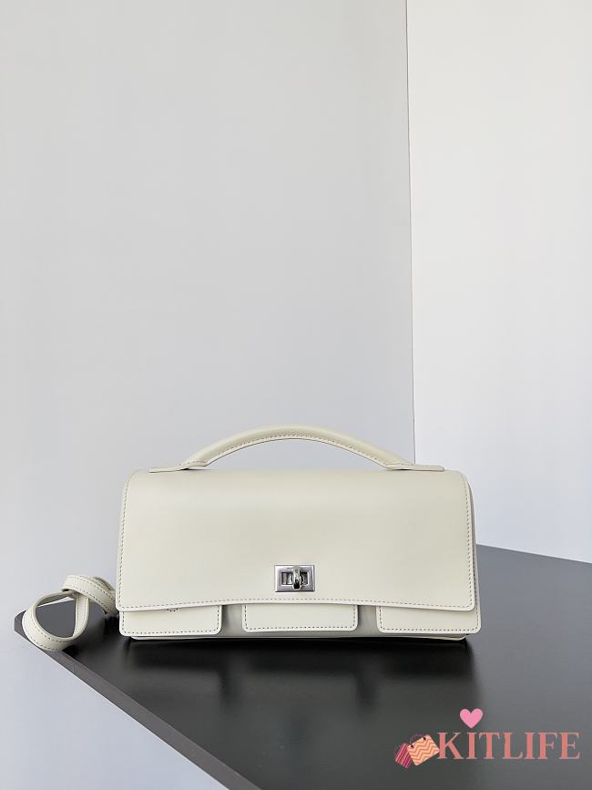 Kitlife Balenciaga Bel Air Clutch Bag White 26.9x13.9x5.3cm - 1