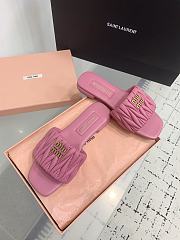 Kitlife Miu Miu Logo Slides Pink Gold Hardware - 2