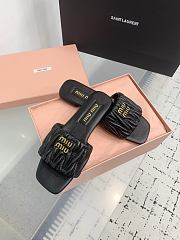 Kitlife Miu Miu Logo Slides Black Gold Harware - 3