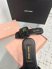 Kitlife Miu Miu Logo Slides Black Gold Harware - 4