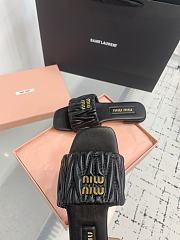 Kitlife Miu Miu Logo Slides Black Gold Harware - 2