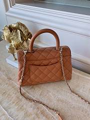 Kitlife Chanel Coco Handle Bag Caramel Color 24x14x10cm - 6