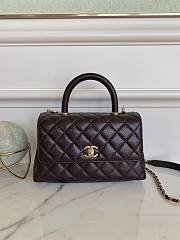 Kitlife Chanel Coco Handle Bag Dark Brown 24x14x10cm - 1