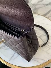 Kitlife Chanel Coco Handle Bag Dark Brown 24x14x10cm - 3