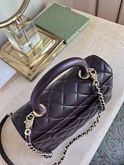 Kitlife Chanel Coco Handle Bag Dark Brown 24x14x10cm - 2