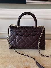 Kitlife Chanel Coco Handle Bag Dark Brown 24x14x10cm - 4