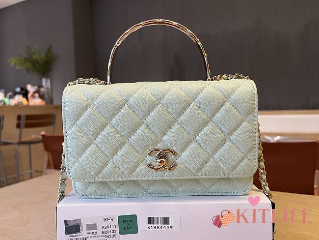 Kitlife Chanel 25ss Woc Bag Green Grain Leather A96141 19cm - 1