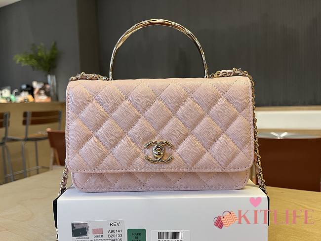 Kitlife Chanel 25ss Woc Bag Pink Grain Leather A96141 19cm - 1